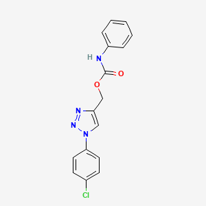 molecular formula C16H13ClN4O2 B2937657 [1-(4-chlorophenyl)-1H-1,2,3-triazol-4-yl]methyl N-phenylcarbamate CAS No. 338419-08-2