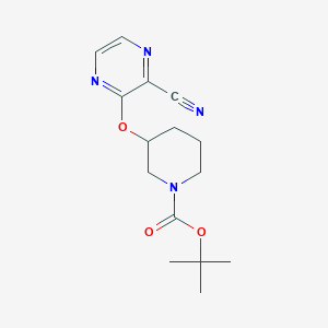molecular formula C15H20N4O3 B2937658 Tert-butyl 3-((3-cyanopyrazin-2-yl)oxy)piperidine-1-carboxylate CAS No. 1903273-92-6