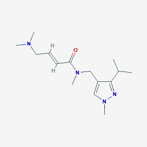 molecular formula C15H26N4O B2937660 (E)-4-(Dimethylamino)-N-methyl-N-[(1-methyl-3-propan-2-ylpyrazol-4-yl)methyl]but-2-enamide CAS No. 2411337-95-4