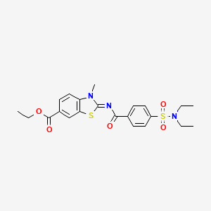 Ethyl 2-[4-(diethylsulfamoyl)benzoyl]imino-3-methyl-1,3-benzothiazole-6-carboxylate