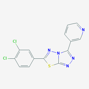 molecular formula C14H7Cl2N5S B293767 6-(3,4-Dichlorophenyl)-3-(3-pyridinyl)[1,2,4]triazolo[3,4-b][1,3,4]thiadiazole 