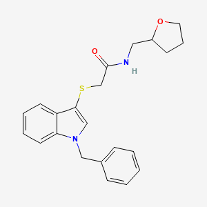 2-(1-benzylindol-3-yl)sulfanyl-N-(oxolan-2-ylmethyl)acetamide