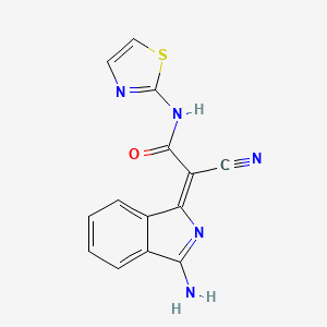 2-(3-amino-1H-isoindol-1-ylidene)-2-cyano-N-(1,3-thiazol-2-yl)acetamide