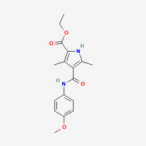 molecular formula C17H20N2O4 B2937677 Ethyl 4-[(4-methoxyphenyl)carbamoyl]-3,5-dimethyl-1H-pyrrole-2-carboxylate CAS No. 847461-87-4