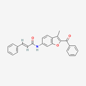 molecular formula C25H19NO3 B2937680 (2E)-N-(2-苯甲酰-3-甲基-1-苯并呋喃-6-基)-3-苯基丙-2-烯酰胺 CAS No. 929429-32-3