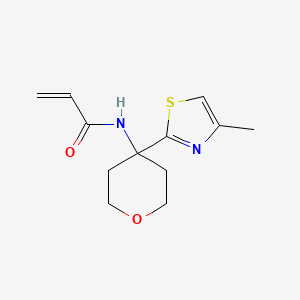 molecular formula C12H16N2O2S B2937686 N-[4-(4-methyl-1,3-thiazol-2-yl)oxan-4-yl]prop-2-enamide CAS No. 2093829-77-5