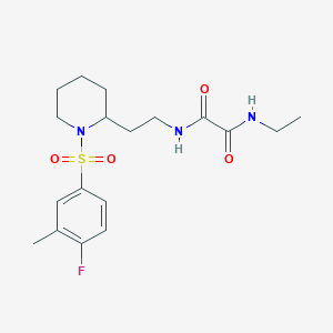 N1-ethyl-N2-(2-(1-((4-fluoro-3-methylphenyl)sulfonyl)piperidin-2-yl)ethyl)oxalamide