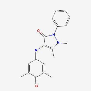 molecular formula C19H19N3O2 B2937691 4-[(3,5-二甲基-4-氧代环己-2,5-二烯-1-亚胺)氨基]-1,5-二甲基-2-苯基吡唑-3-酮 CAS No. 41554-28-3