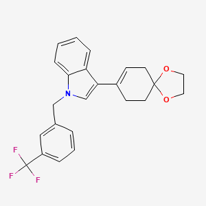 molecular formula C24H22F3NO2 B2937692 3-(1,4-二氧杂螺[4.5]癸-7-烯-8-基)-1-[3-(三氟甲基)苄基]-1H-吲哚 CAS No. 882747-56-0