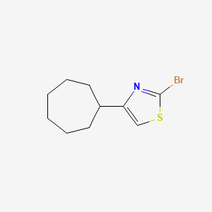 molecular formula C10H14BrNS B2937709 2-Bromo-4-cycloheptyl-1,3-thiazole CAS No. 1781438-95-6