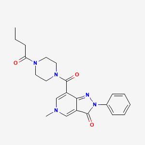 molecular formula C22H25N5O3 B2937712 7-(4-butyrylpiperazine-1-carbonyl)-5-methyl-2-phenyl-2H-pyrazolo[4,3-c]pyridin-3(5H)-one CAS No. 1021026-47-0