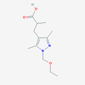 molecular formula C12H20N2O3 B2937715 3-[1-(乙氧甲基)-3,5-二甲基-1H-吡唑-4-基]-2-甲基丙酸 CAS No. 1909308-76-4