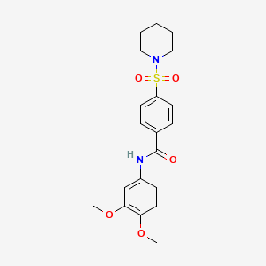 molecular formula C20H24N2O5S B2937718 N-(3,4-dimethoxyphenyl)-4-piperidin-1-ylsulfonylbenzamide CAS No. 749893-82-1