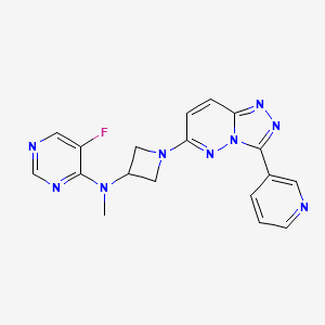 molecular formula C18H16FN9 B2937720 5-fluoro-N-methyl-N-{1-[3-(pyridin-3-yl)-[1,2,4]triazolo[4,3-b]pyridazin-6-yl]azetidin-3-yl}pyrimidin-4-amine CAS No. 2379995-42-1