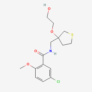 molecular formula C15H20ClNO4S B2937725 5-chloro-N-((3-(2-hydroxyethoxy)tetrahydrothiophen-3-yl)methyl)-2-methoxybenzamide CAS No. 2310225-74-0