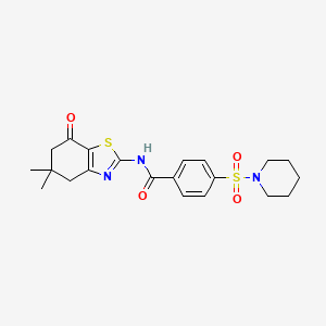 N-(5,5-dimethyl-7-oxo-4,5,6,7-tetrahydro-1,3-benzothiazol-2-yl)-4-(piperidine-1-sulfonyl)benzamide