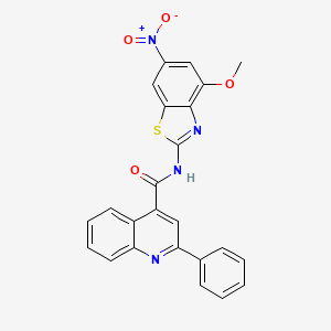 molecular formula C24H16N4O4S B2937731 N-(4-甲氧基-6-硝基-1,3-苯并噻唑-2-基)-2-苯基喹啉-4-甲酰胺 CAS No. 361168-17-4