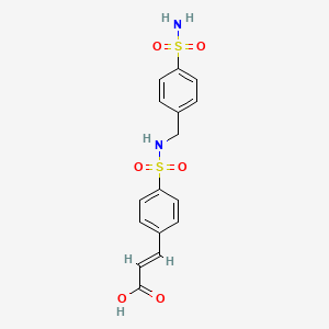 (2E)-3-(4-{[(4-sulfamoylphenyl)methyl]sulfamoyl}phenyl)prop-2-enoic acid