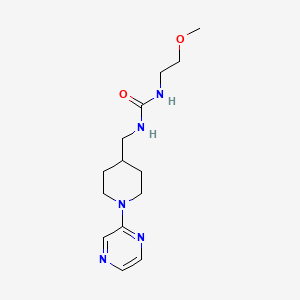 molecular formula C14H23N5O2 B2937738 1-(2-Methoxyethyl)-3-((1-(pyrazin-2-yl)piperidin-4-yl)methyl)urea CAS No. 1396808-73-3