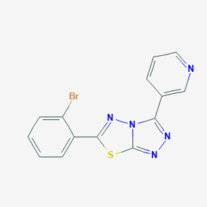 molecular formula C14H8BrN5S B293774 6-(2-Bromophenyl)-3-(3-pyridinyl)[1,2,4]triazolo[3,4-b][1,3,4]thiadiazole 