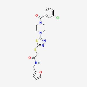 molecular formula C20H20ClN5O3S2 B2937757 2-((5-(4-(3-chlorobenzoyl)piperazin-1-yl)-1,3,4-thiadiazol-2-yl)thio)-N-(furan-2-ylmethyl)acetamide CAS No. 1206989-06-1