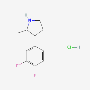 molecular formula C11H14ClF2N B2937769 3-(3,4-Difluorophenyl)-2-methylpyrrolidine;hydrochloride CAS No. 2248351-76-8