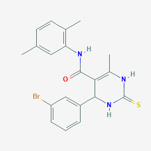 molecular formula C20H20BrN3OS B2937776 4-(3-bromophenyl)-N-(2,5-dimethylphenyl)-6-methyl-2-sulfanylidene-3,4-dihydro-1H-pyrimidine-5-carboxamide CAS No. 537680-45-8