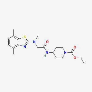 molecular formula C20H28N4O3S B2937781 4-(2-((4,7-二甲基苯并[d]噻唑-2-基)(甲基)氨基)乙酰氨基)哌啶-1-甲酸乙酯 CAS No. 1396787-01-1