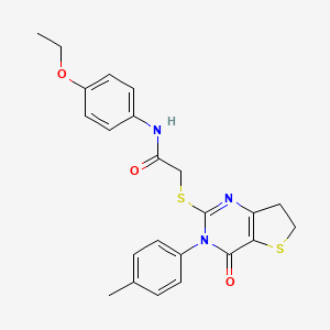 molecular formula C23H23N3O3S2 B2937784 N-(4-ethoxyphenyl)-2-((4-oxo-3-(p-tolyl)-3,4,6,7-tetrahydrothieno[3,2-d]pyrimidin-2-yl)thio)acetamide CAS No. 686771-37-9