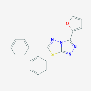 molecular formula C21H16N4OS B293779 6-(1,1-Diphenylethyl)-3-(2-furyl)[1,2,4]triazolo[3,4-b][1,3,4]thiadiazole 