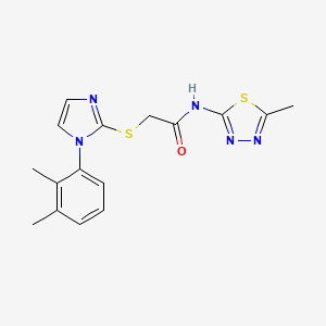 molecular formula C16H17N5OS2 B2937790 2-((1-(2,3-dimethylphenyl)-1H-imidazol-2-yl)thio)-N-(5-methyl-1,3,4-thiadiazol-2-yl)acetamide CAS No. 851131-41-4
