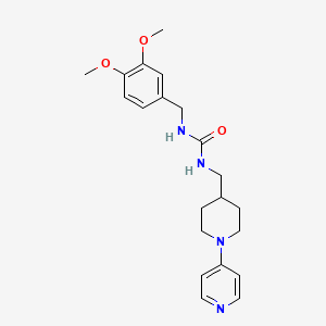 molecular formula C21H28N4O3 B2937792 1-(3,4-Dimethoxybenzyl)-3-((1-(pyridin-4-yl)piperidin-4-yl)methyl)urea CAS No. 2034587-60-3