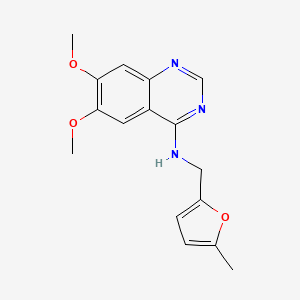 molecular formula C16H17N3O3 B2937794 6,7-二甲氧基-N-[(5-甲基-2-呋喃基)甲基]-4-喹唑啉胺 CAS No. 477860-00-7