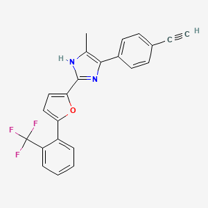 molecular formula C23H15F3N2O B2937795 4-(4-Ethynylphenyl)-5-methyl-2-[5-[2-(trifluoromethyl)phenyl]furan-2-yl]-1H-imidazole CAS No. 1935723-08-2