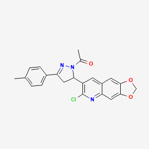 1-(5-(6-chloro-[1,3]dioxolo[4,5-g]quinolin-7-yl)-3-(p-tolyl)-4,5-dihydro-1H-pyrazol-1-yl)ethanone