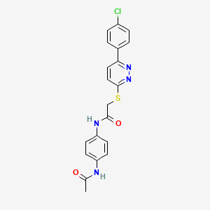 molecular formula C20H17ClN4O2S B2937799 N-(4-acetamidophenyl)-2-[6-(4-chlorophenyl)pyridazin-3-yl]sulfanylacetamide CAS No. 872688-58-9