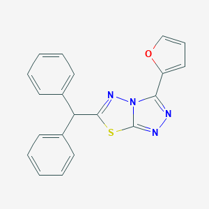 molecular formula C20H14N4OS B293780 6-Benzhydryl-3-(2-furyl)[1,2,4]triazolo[3,4-b][1,3,4]thiadiazole 