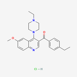 molecular formula C25H30ClN3O2 B2937805 3-(4-Ethylbenzoyl)-4-(4-ethylpiperazin-1-yl)-6-methoxyquinoline hydrochloride CAS No. 2097922-24-0