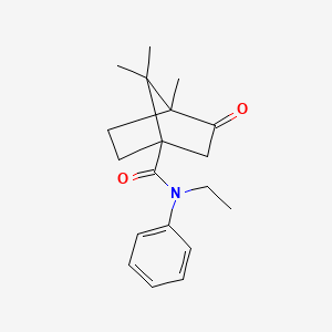 molecular formula C19H25NO2 B2937808 N-乙基-4,7,7-三甲基-3-氧代-N-苯基双环[2.2.1]庚烷-1-甲酰胺 CAS No. 618401-81-3