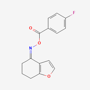 molecular formula C15H12FNO3 B2937828 4-{[(4-Fluorobenzoyl)oxy]imino}-6,7-dihydro-1-benzofuran CAS No. 478042-35-2