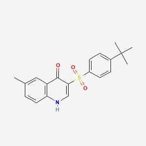 molecular formula C20H21NO3S B2937835 3-[(4-tert-butylphenyl)sulfonyl]-6-methylquinolin-4(1H)-one CAS No. 872199-92-3
