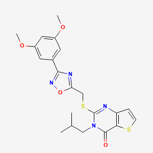 2-(((3-(3,5-dimethoxyphenyl)-1,2,4-oxadiazol-5-yl)methyl)thio)-3-isobutylthieno[3,2-d]pyrimidin-4(3H)-one