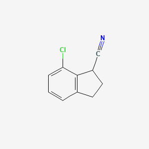molecular formula C10H8ClN B2937842 7-chloro-2,3-dihydro-1H-indene-1-carbonitrile CAS No. 1429233-89-5