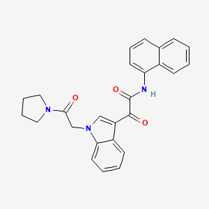 N-(naphthalen-1-yl)-2-oxo-2-(1-(2-oxo-2-(pyrrolidin-1-yl)ethyl)-1H-indol-3-yl)acetamide