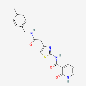 molecular formula C19H18N4O3S B2937858 N-(4-(2-((4-methylbenzyl)amino)-2-oxoethyl)thiazol-2-yl)-2-oxo-1,2-dihydropyridine-3-carboxamide CAS No. 946258-06-6