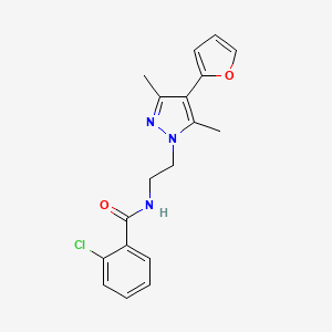 2-chloro-N-(2-(4-(furan-2-yl)-3,5-dimethyl-1H-pyrazol-1-yl)ethyl)benzamide