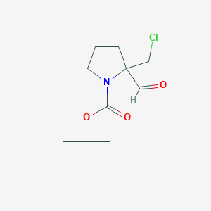 molecular formula C11H18ClNO3 B2937870 tert-Butyl 2-(chloromethyl)-2-formylpyrrolidine-1-carboxylate CAS No. 1936552-25-8