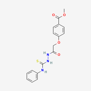 molecular formula C17H17N3O4S B2937871 Methyl 4-{2-[2-(anilinocarbothioyl)hydrazino]-2-oxoethoxy}benzenecarboxylate CAS No. 1022580-81-9