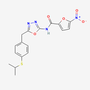 N-(5-(4-(isopropylthio)benzyl)-1,3,4-oxadiazol-2-yl)-5-nitrofuran-2-carboxamide