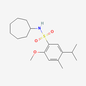 N-cycloheptyl-2-methoxy-4-methyl-5-(propan-2-yl)benzene-1-sulfonamide